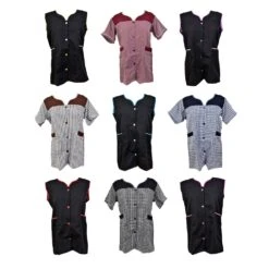 Blouse De Travail Boutonnée Pour Femme, Tablier Sans Manches