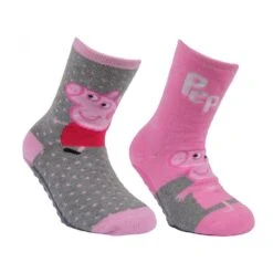 Chaussettes Antidérapantes Peppa Pig Enfant Lot De 2