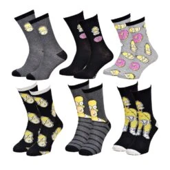 Chaussettes Homme Simpsons En Coton -Assortiment Modèles Photos Selon Arrivages- -Kappa Magasin chaussettes homme disney lot pack simpsons 8