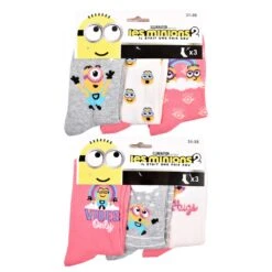 Chaussettes Pack Fille MOI MOCHE ET MECHANT -Kappa Magasin chaussettes pack fille moi moche et mechant 4