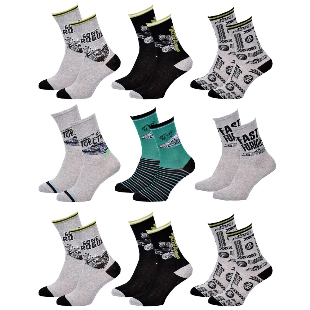Chaussettes Pack Garçon FAST AND FURIOUS 3 Chaussettes Pack Garçon FAST AND FURIOUS