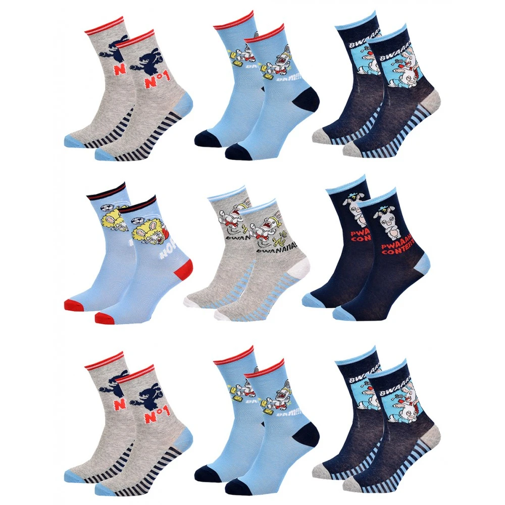 Chaussettes Pack Garçon LAPINS CRETINS 3 Chaussettes Pack Garçon LAPINS CRETINS