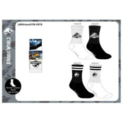 Jurassic World Chaussettes Pack HOMME JURASSIC -Kappa Magasin chaussettes pack homme jurassic 12