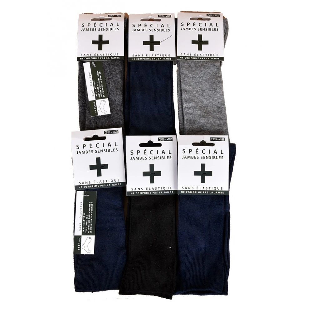Chaussettes Sans élastique Homme Spécial Jambes Sensibles 4 Chaussettes Sans élastique Homme Spécial Jambes Sensibles – Image 2