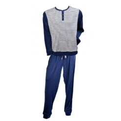 Pyjama Homme TRESS Long Doublé Polaire Rayure -Kappa Magasin pyjama homme tress long double polaire rayure 2