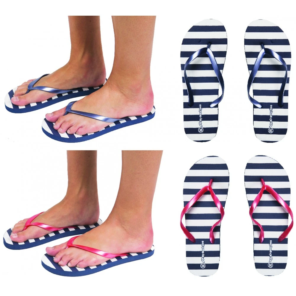 Tongs Femme Rayures Lot De 2 4 Tongs Femme Rayures Lot De 2 – Image 2